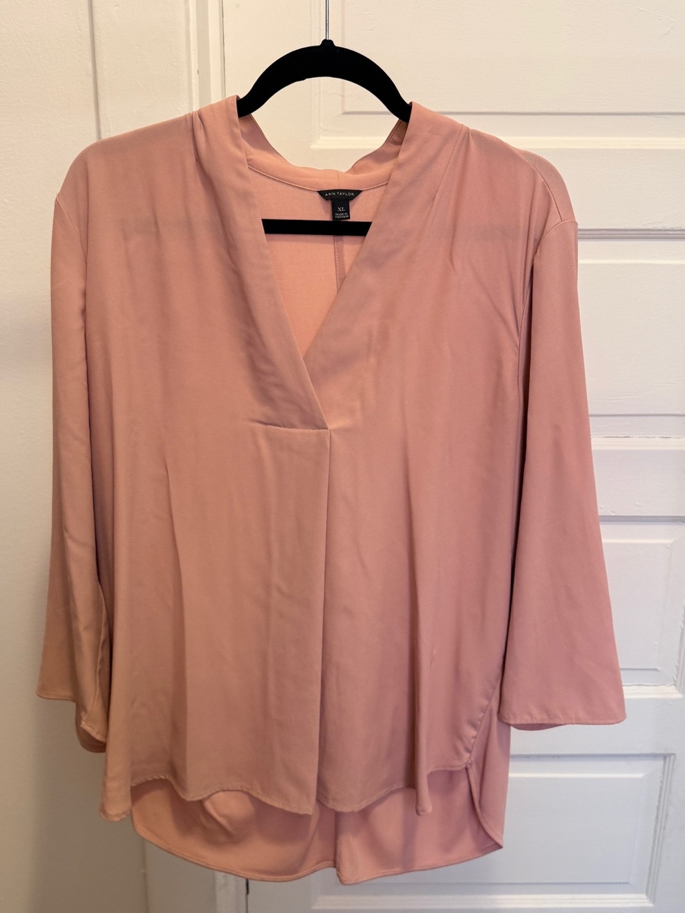 Ann Taylor Blush Pink V-Neck Layered Blouse